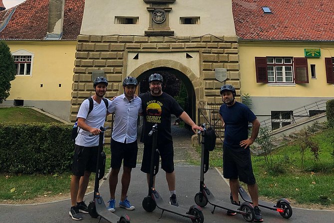 Brasov Old Town Guided Tour With Electric Scooters - Riding smart: helmets, headset audio, and first-time comfort