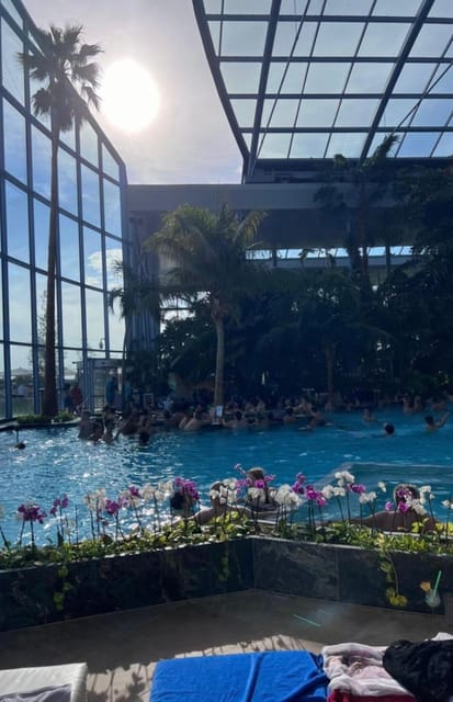Bucharest: Therme Night Show Ticket with Transfer - Botanical garden downtime and sun loungers under the sky