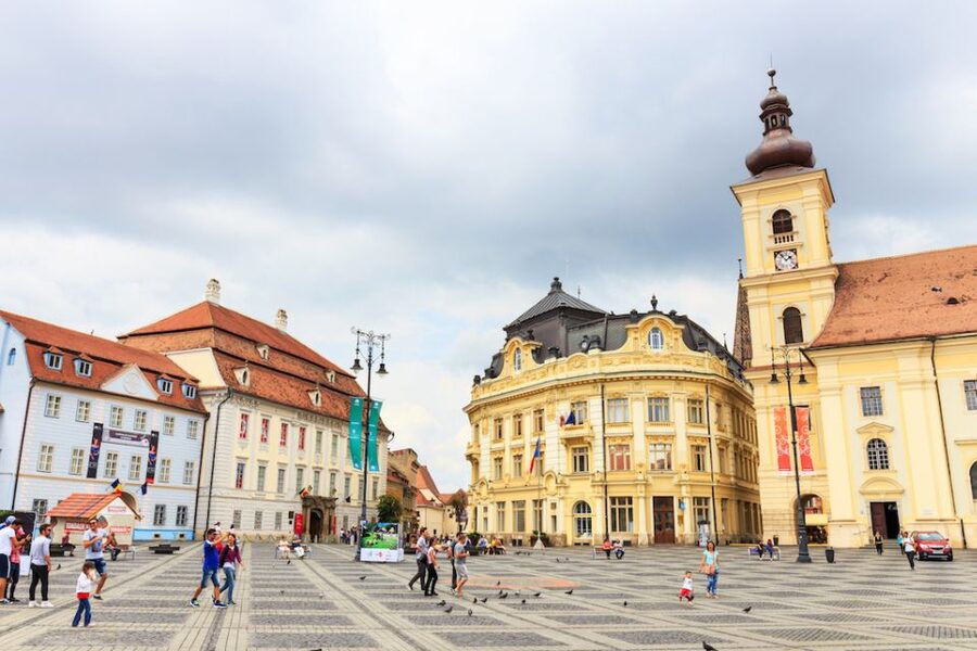 Private Day Trip to Sibiu from Bucharest - Sibiu Old Town walking tour: squares and church fronts you can actually read