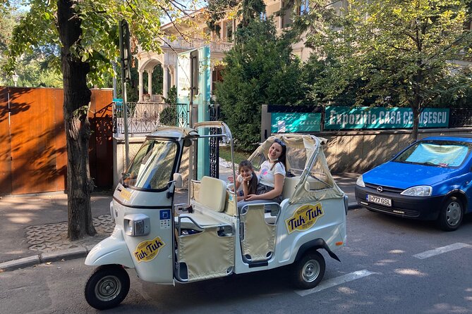 Tuk Tuk Bucharest Tour - Unique Experience in town! - CEC Palace and the History Museum edge: finance meets story